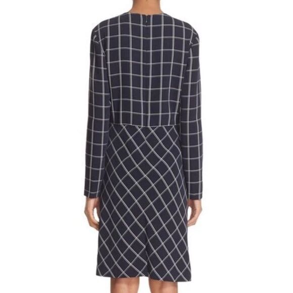 Elizabeth and James Royal Combo Windowpane Knotted Shift Dress-kk13 - Picture 2 of 6